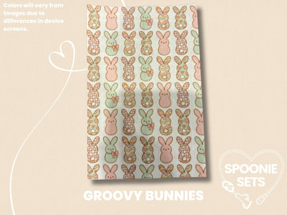 Easter Tubie Tape: Floral Chicks, Bunnies, Eggs-4-TPE-4X6-028-002-Groovy Bunnies-4 x 6 Inches-Spoonie Sets