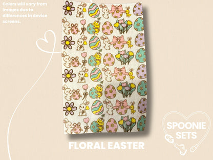 Easter Tubie Tape: Floral Chicks, Bunnies, Eggs-2-TPE-4X6-028-003-Floral Easter-4 x 6 Inches-Spoonie Sets