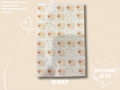 Faith Printed Tubie Tape: Crosses, Doves, Sheep for NG/NJ Feeding Tube & Central Line-3-TPE-4X6-017-004-Sheep-4 x 6 Inches-Spoonie Sets