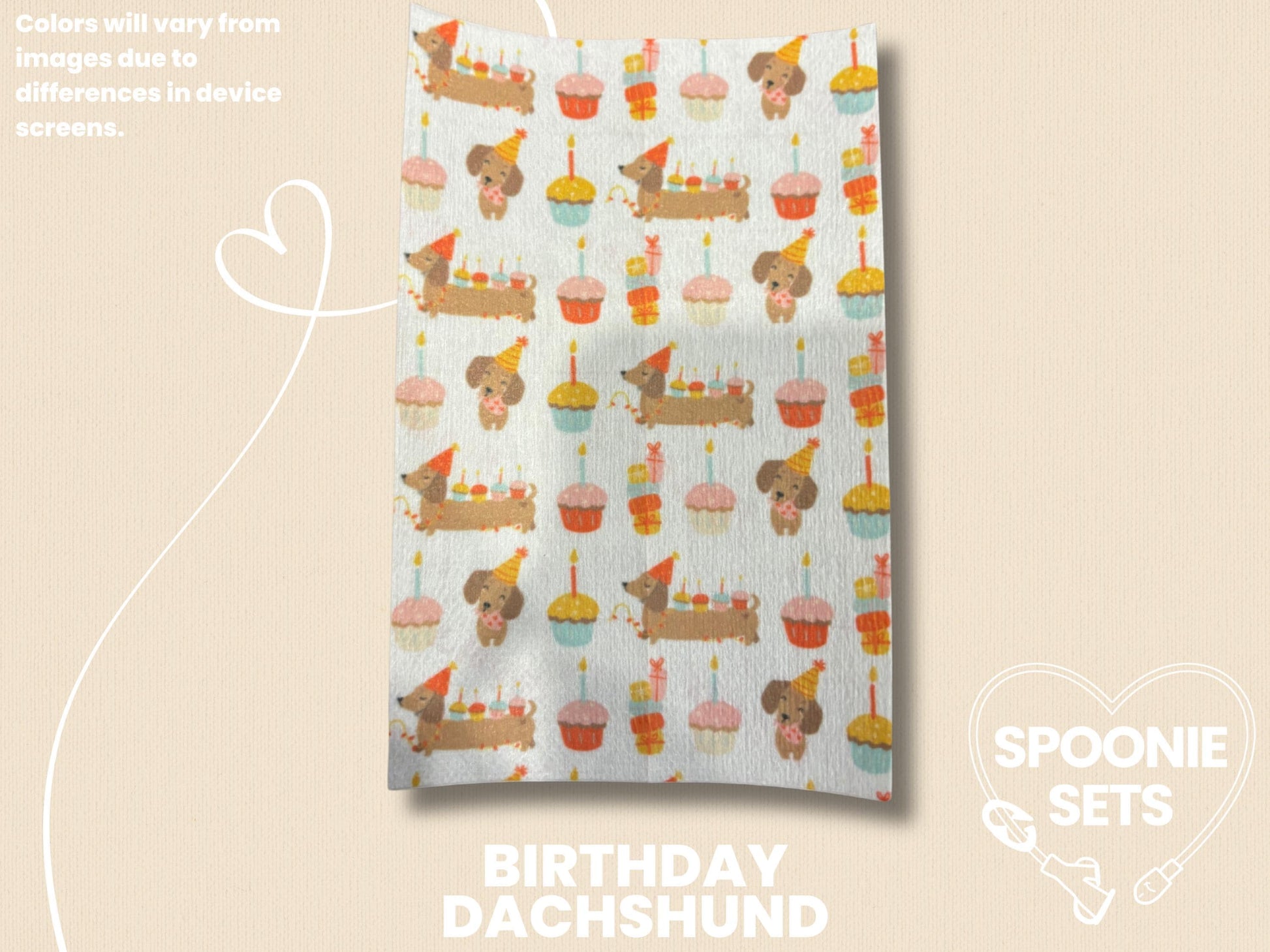 Birthday Tubie Tape: Dachshunds, Party, Cats for NG/NJ Feeding Tube/Central Line-3-TPE-4X6-011-001-Birthday Dachshund-4 x 6 Inches-Spoonie Sets