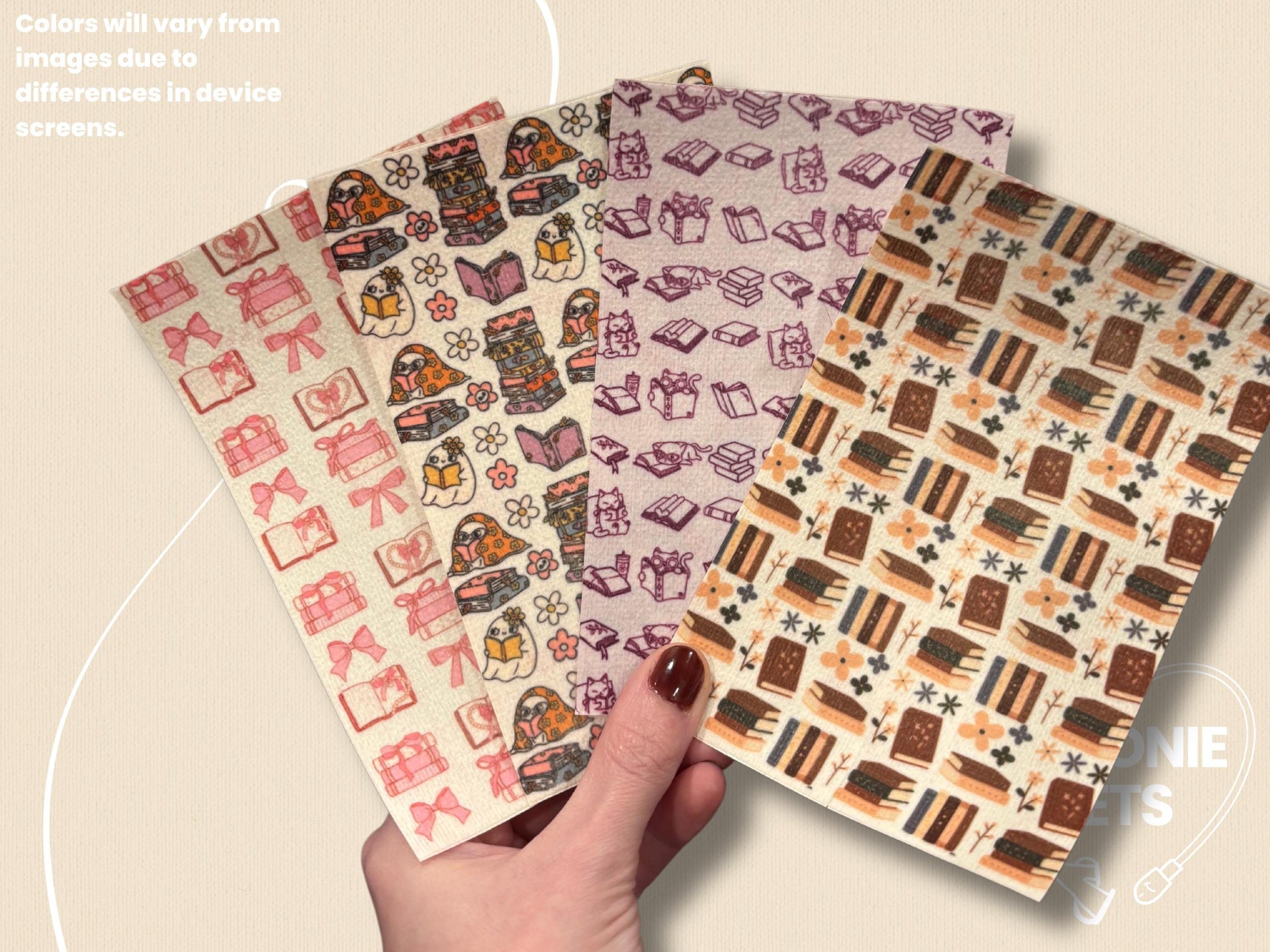 Reading Collection Tubie Tape: Floral Library, Books, Cats-1-Spoonie Sets