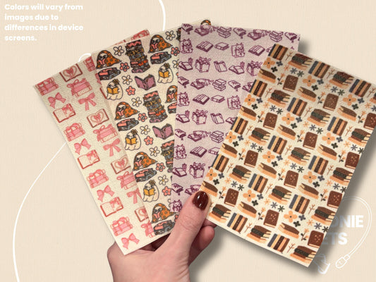 Reading Collection Tubie Tape: Floral Library, Books, Cats