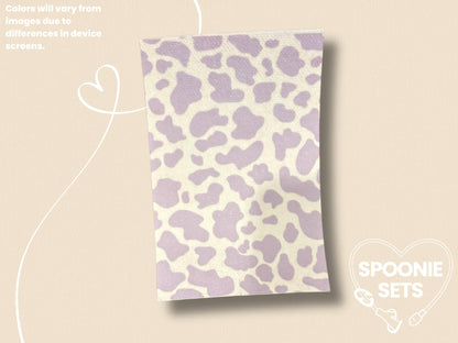 Cow Animal Print Tubie Tape: Pink, Purple, Black - Decorative Tape for Feeding Tubes-4-TPE-4X6-022-002-Purple-4 x 6 Inches-Spoonie Sets