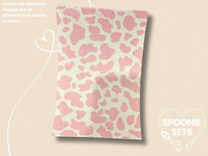 Cow Animal Print Tubie Tape: Pink, Purple, Black - Decorative Tape for Feeding Tubes-3-TPE-4X6-022-001-Pink-4 x 6 Inches-Spoonie Sets