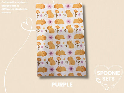 Capybara Tubie Tape: Feeding Tube & Central Line Decoration-3-TPE-4X6-006-003-Purple-4 x 6 Inches-Spoonie Sets