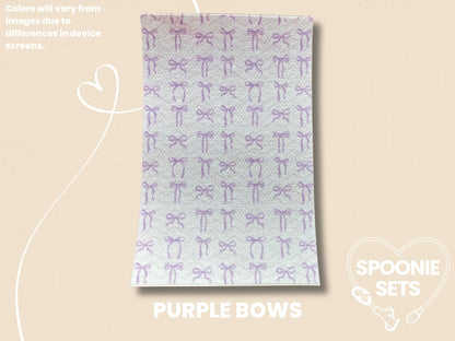 Coquette Tubie Tape: Pink, Purple, Blue, Black, Green Bows - Decorative Feeding Tube Tape-7-TPE-4X6-009-003-Purple Bows-4 x 6 Inches-Spoonie Sets