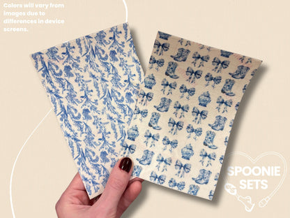 Chinoiserie Tubie Tape: Blue Floral, Cowgirl Boots for NG/NJ Feeding Tube/Central Line-1-Spoonie Sets