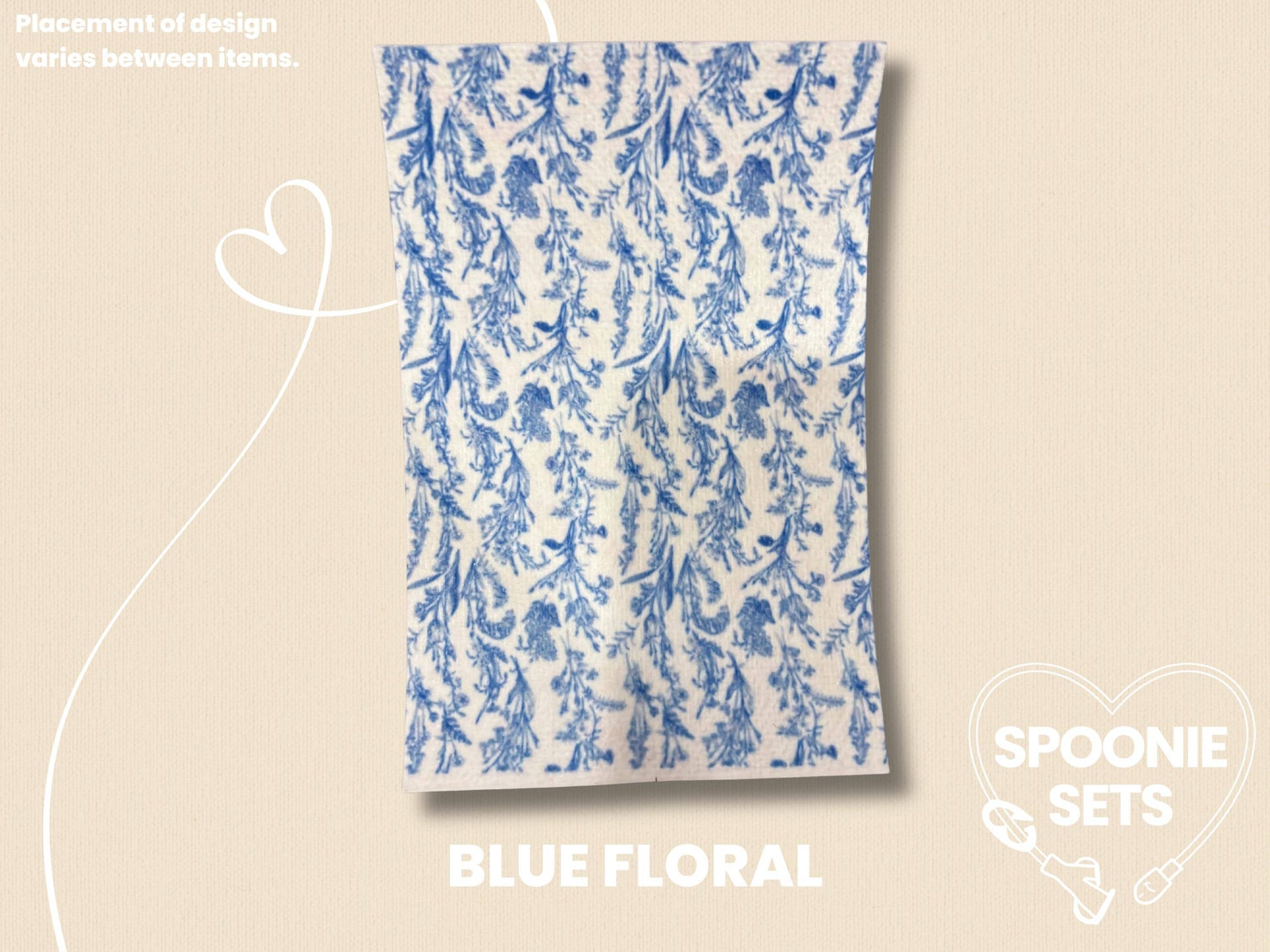 Chinoiserie Tubie Tape: Blue Floral, Cowgirl Boots for NG/NJ Feeding Tube/Central Line-3-TPE-4X6-023-001-Blue Floral-4 x 6 Inches-Spoonie Sets