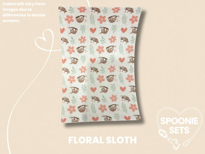Sloth Printed Tubie Tape: Floral, Party for NG/NJ Feeding Tube, Central Line-4-TPE-4X6-012-002-Floral Sloth-4 x 6 Inches-Spoonie Sets
