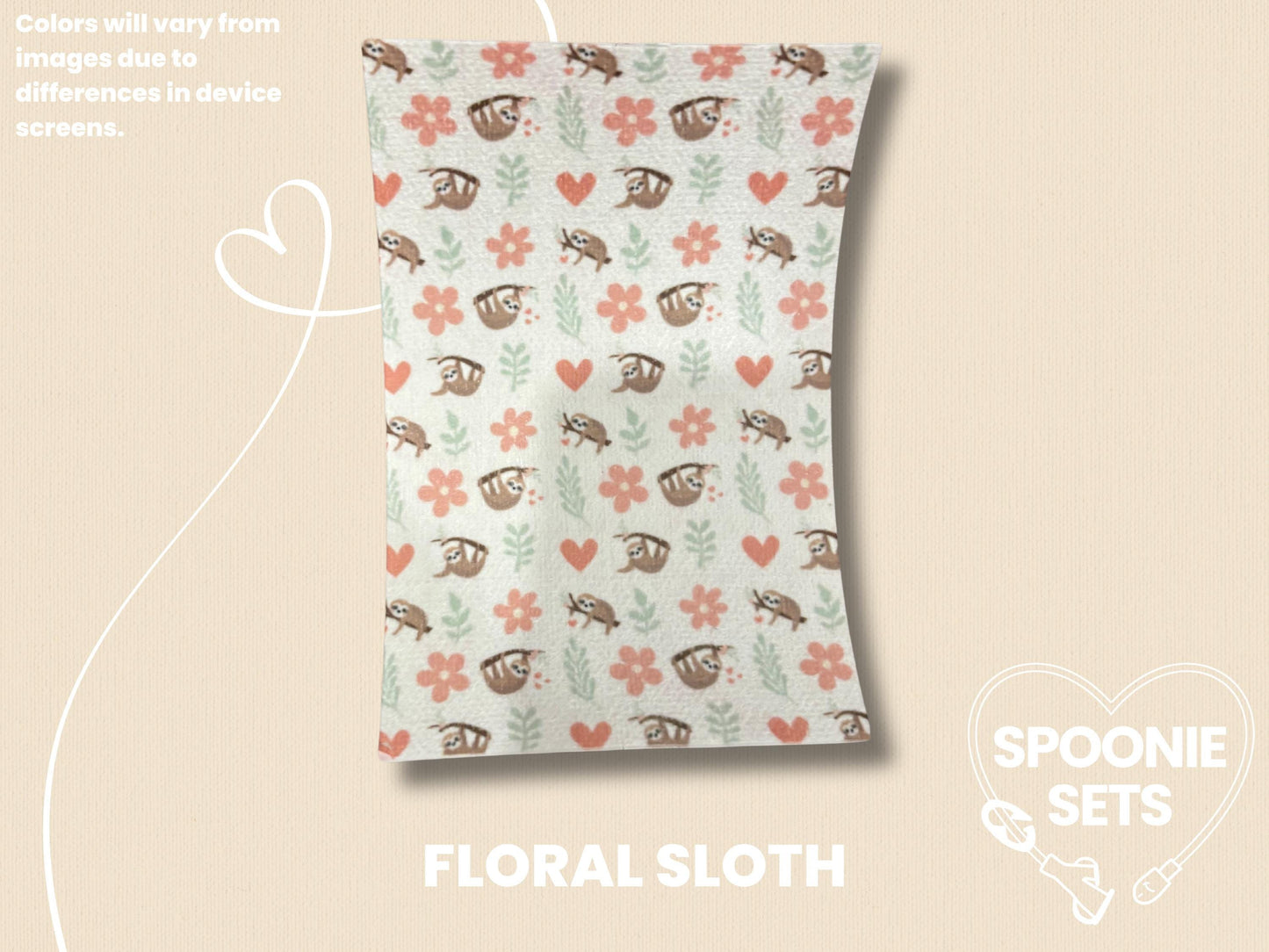 Sloth Printed Tubie Tape: Floral, Party for NG/NJ Feeding Tube, Central Line