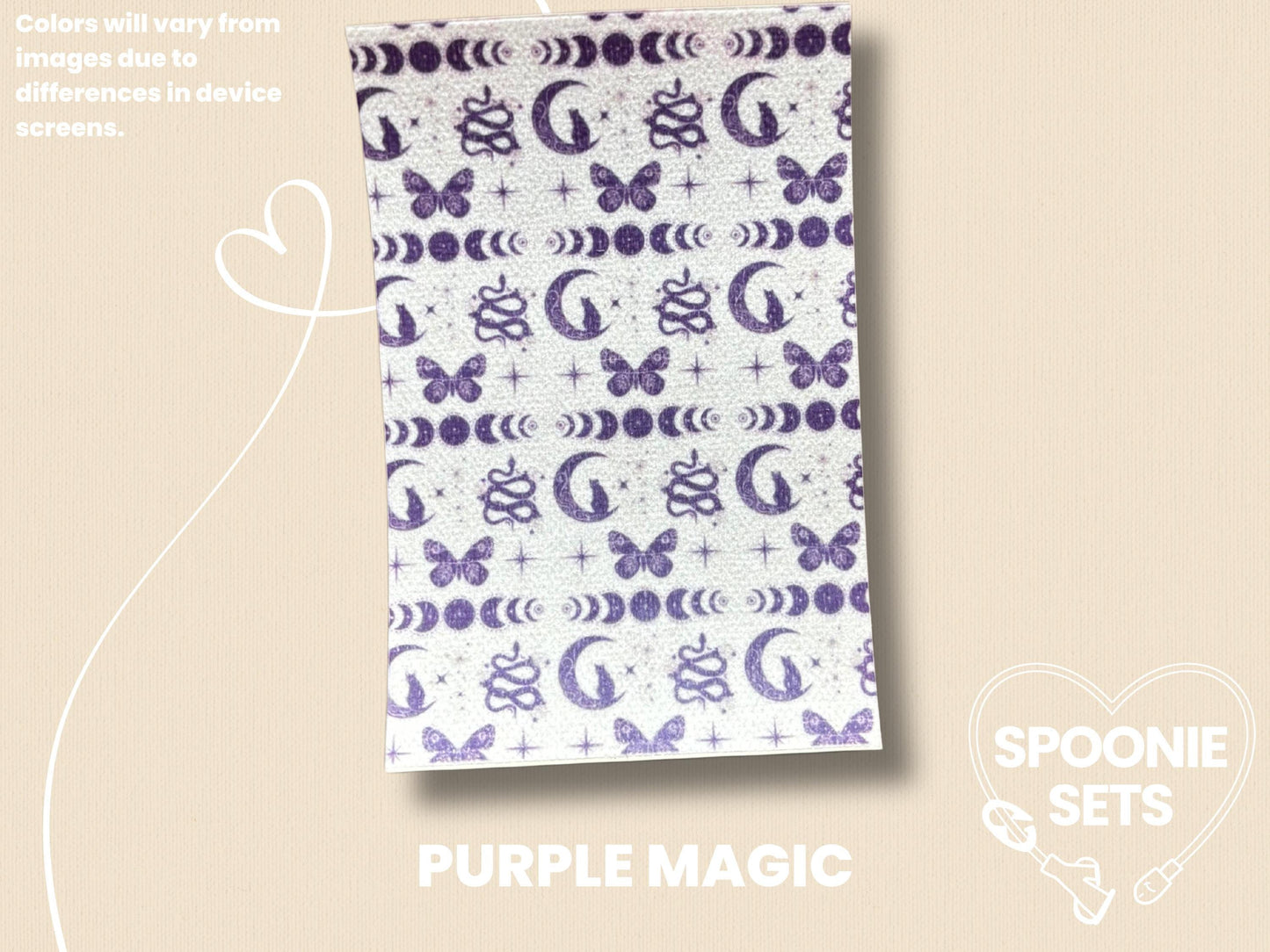 Witchy Tubie Tape: Green Potions, Purple Magic, Blue Mushrooms - Decorative Tape for Feeding Tubes-4-TPE-4X6-026-002-Purple Magic-4 x 6 Inches-Spoonie Sets