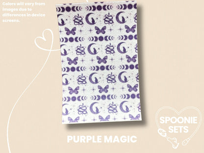 Witchy Tubie Tape: Green Potions, Purple Magic, Blue Mushrooms - Decorative Tape for Feeding Tubes-4-TPE-4X6-026-002-Purple Magic-4 x 6 Inches-Spoonie Sets