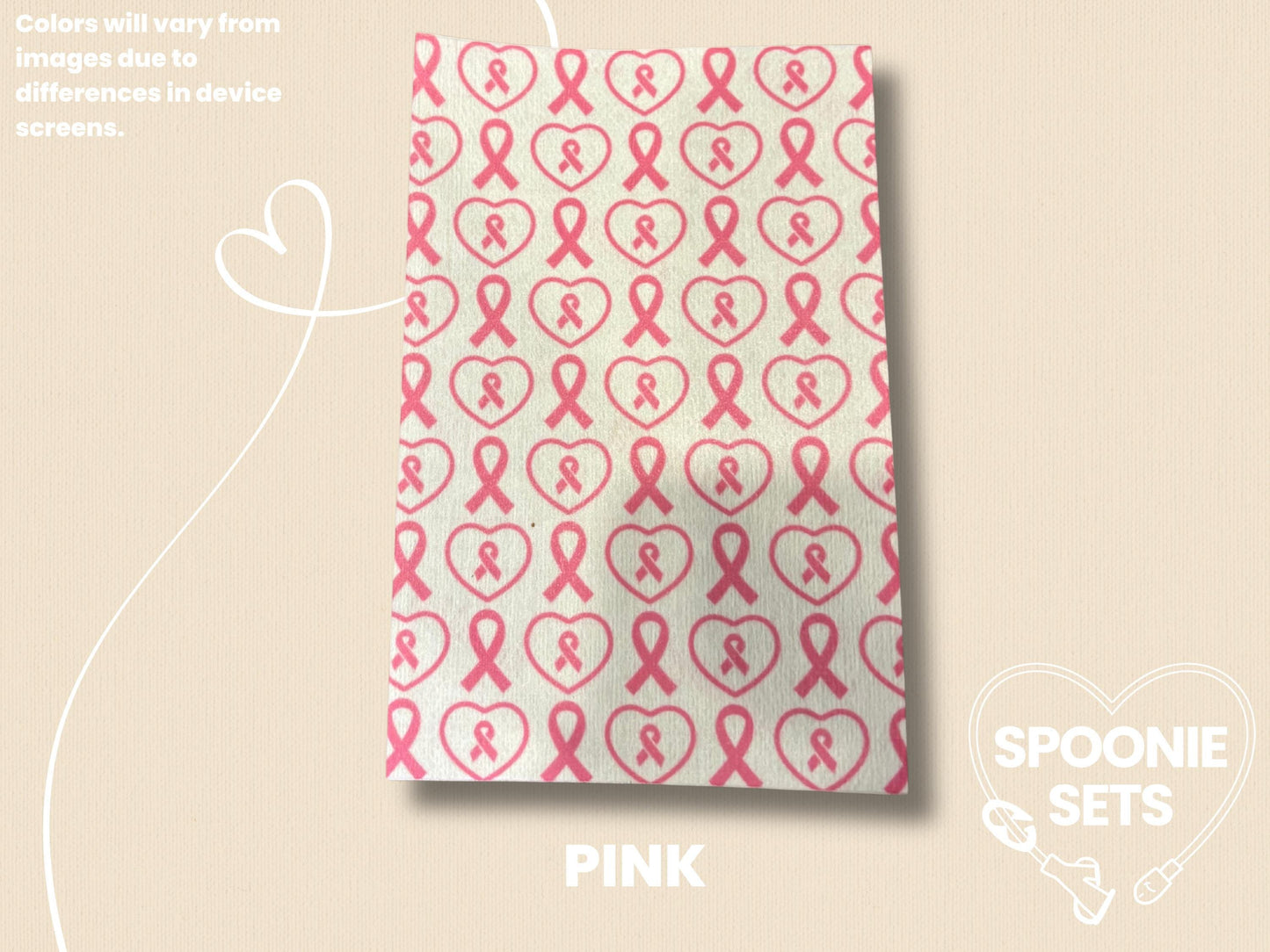 Awareness Ribbon Tubie Tape: Pink, Green, Yellow, Purple, Blue, Orange-6-TPE-4X6-021-007-Pink-4 x 6 Inches-Spoonie Sets