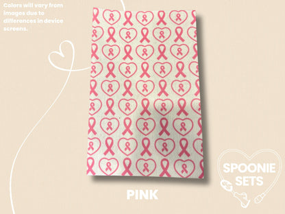 Awareness Ribbon Tubie Tape: Pink, Green, Yellow, Purple, Blue, Orange-6-TPE-4X6-021-007-Pink-4 x 6 Inches-Spoonie Sets