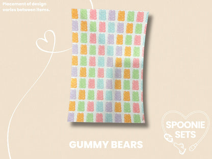 Printed Tubie Tape: Snack Collection Dinosaur Nuggets and Gummy Bears for Feeding Tubes-5-TPE-4X6-002-003-Gummy Bears-4 x 6 Inches-Spoonie Sets