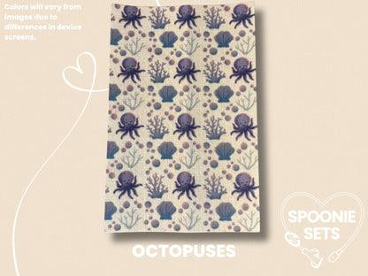 Sea Life Tubie Tape: Turtles, Sharks, Octopuses for NG/NJ Feeding Tube/Central Line-5-TPE-4X6-010-003-Octopuses-4 x 6 Inches-Spoonie Sets