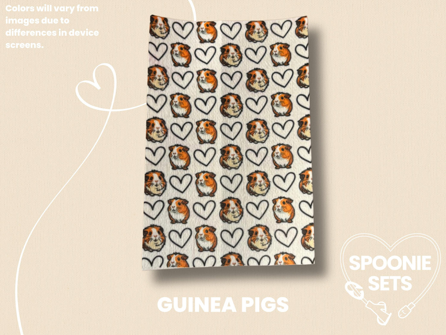 Pet Print Tubie Tape: Guinea Pig, Dogs Feeding Tube & Central Line Decoration-3-TPE-4X6-027-002-Guinea Pigs-4 x 6 Inches-Spoonie Sets