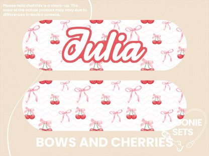 Coquette Feeding Tube TPN Pump Sticker: Ribbons, Bows, Cherries