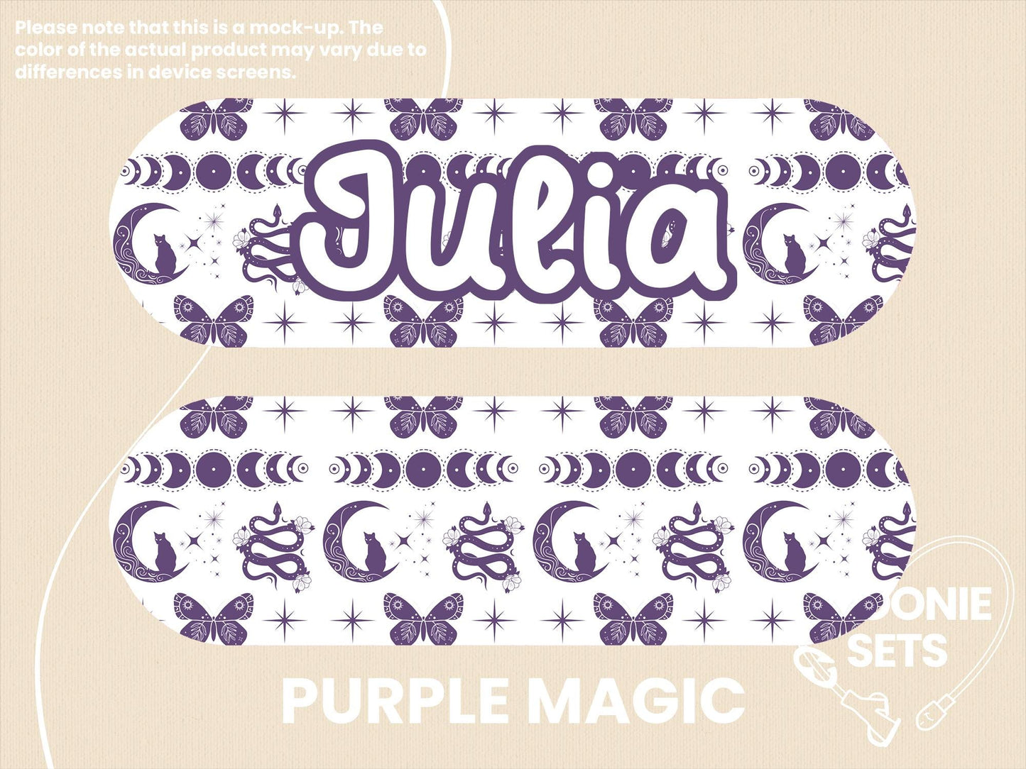 Witchy Feeding Tube TPN Pump Sticker: Purple Magic, Mushrooms, Potions