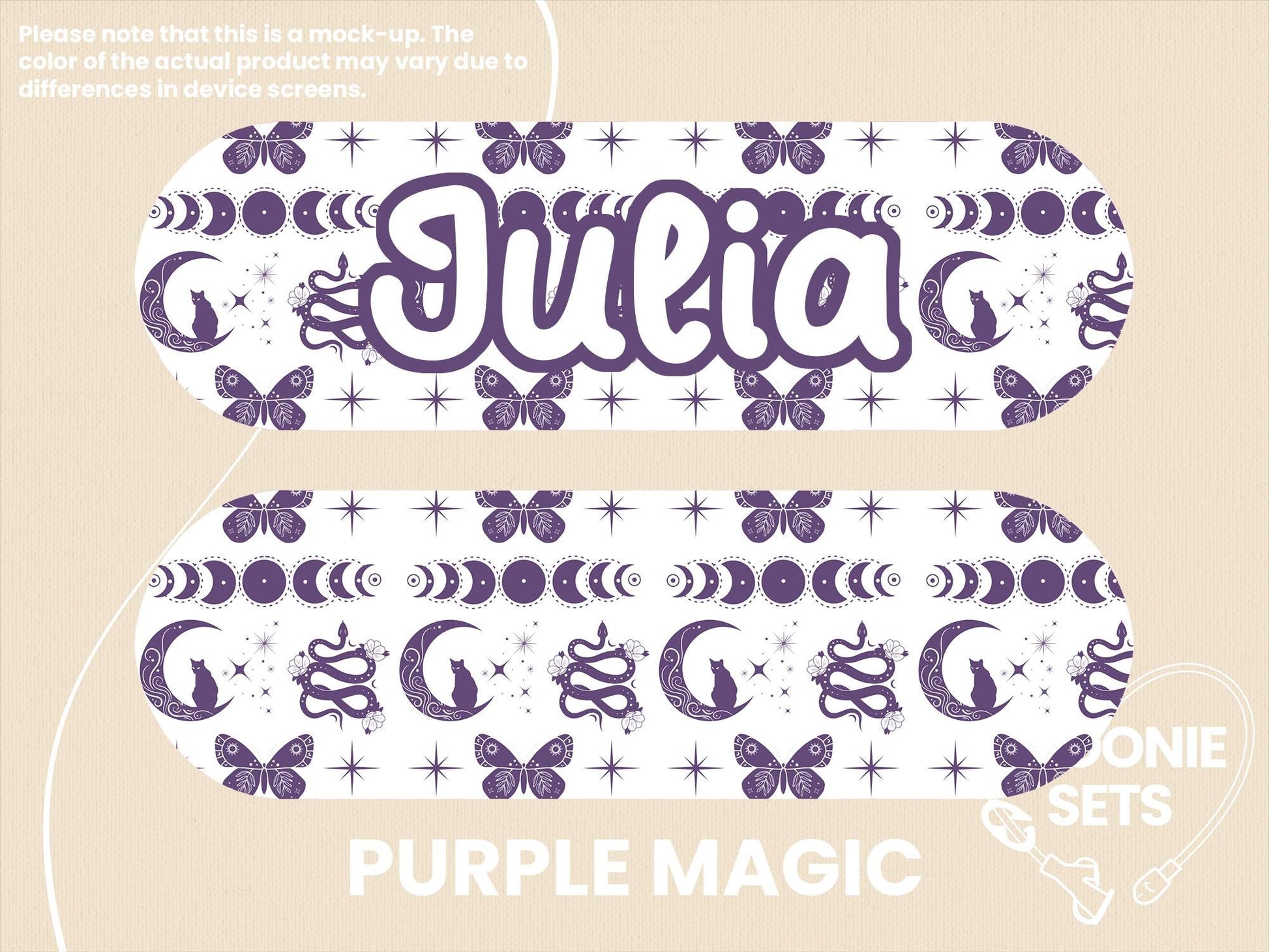 Witchy Feeding Tube TPN Pump Sticker: Purple Magic, Mushrooms, Potions