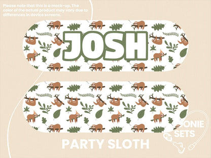 Feeding Tube TPN Pump Sticker: Animal Designs - Capybara, Sloth