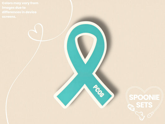PCOS Awareness Ribbon Sticker: Polycystic Ovarian Syndrome Decal
