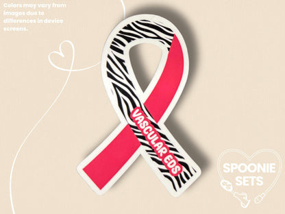 Vascular EDS Awareness Ribbon Sticker: Ehlers-Danlos Syndrome Decal-1-Spoonie Sets