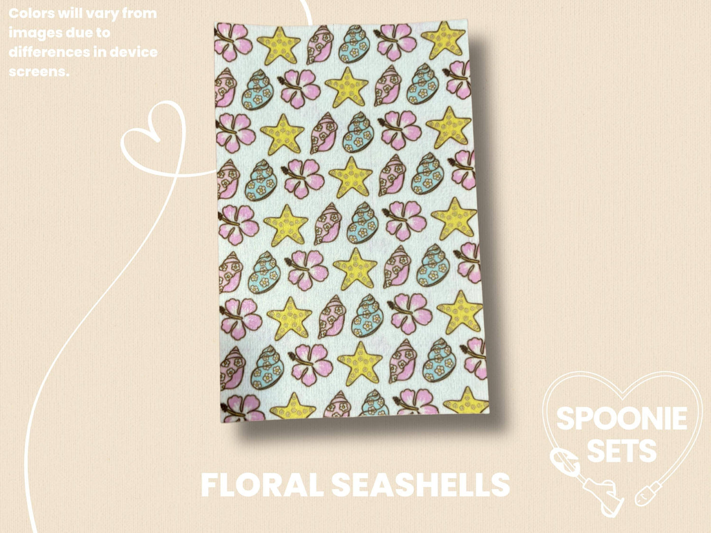 Summer Tubie Tape Collection: Floral, Seashells, Flip Flops-5-TPE-4X6-029-002-Floral Seashells-4 x 6 Inches-Spoonie Sets