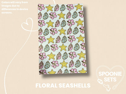 Summer Tubie Tape Collection: Floral, Seashells, Flip Flops-5-TPE-4X6-029-002-Floral Seashells-4 x 6 Inches-Spoonie Sets