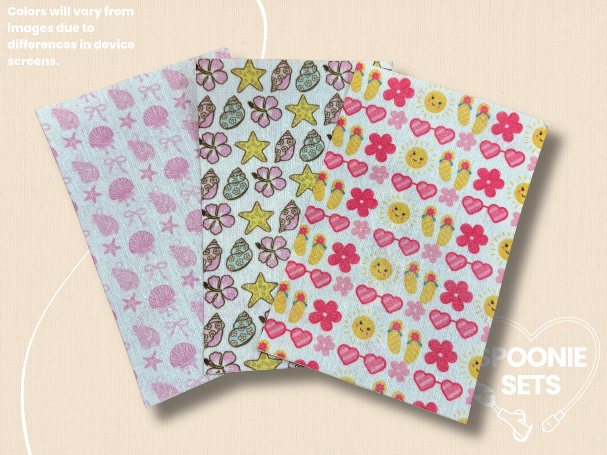 Summer Tubie Tape Collection: Floral, Seashells, Flip Flops-1-Spoonie Sets