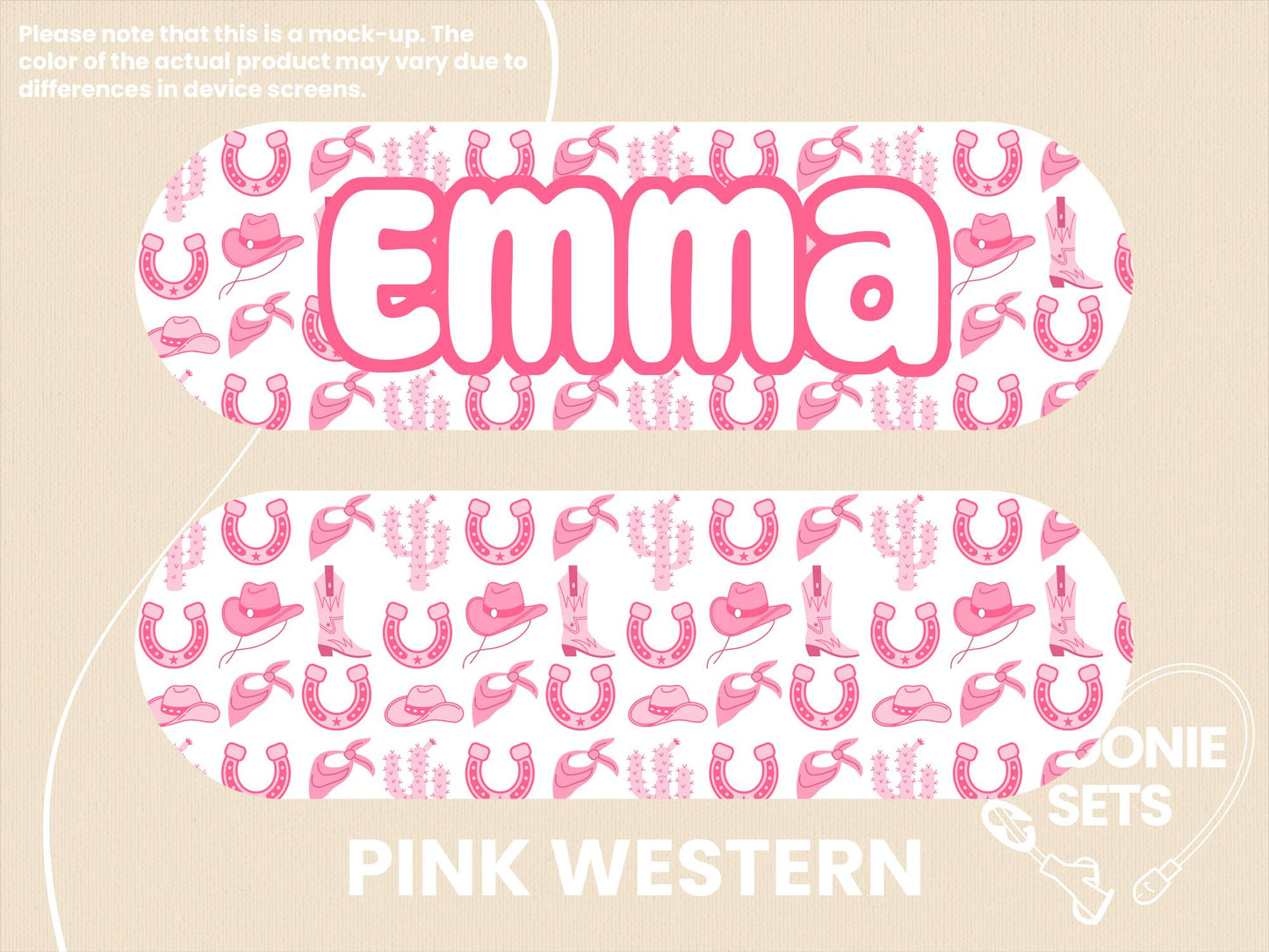 Western Feeding Tube TPN Pump Sticker: Disco Cowgirl, Bows, Boots