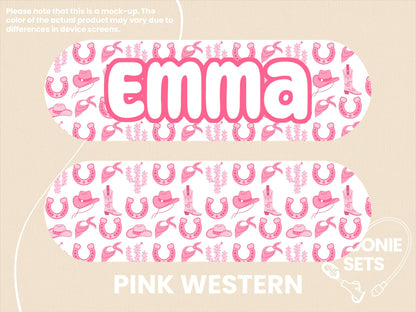 Western Feeding Tube TPN Pump Sticker: Disco Cowgirl, Bows, Boots