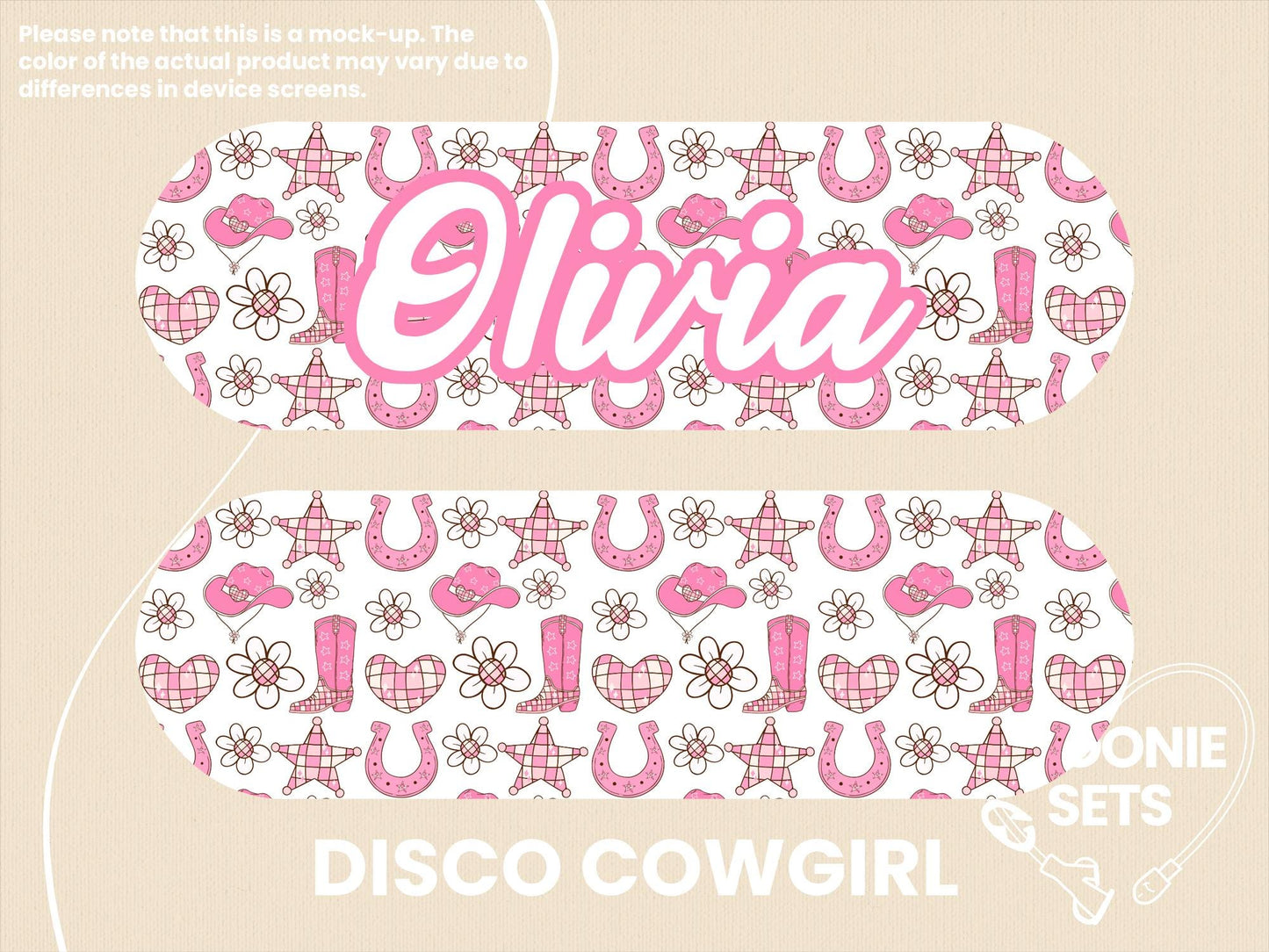 Western Feeding Tube TPN Pump Sticker: Disco Cowgirl, Bows, Boots
