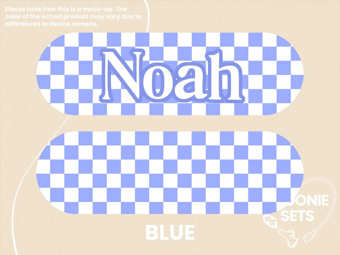 Feeding Tube TPN Pump Sticker: Checkered Designs - Pink, Purple, Blue, Green, Beige