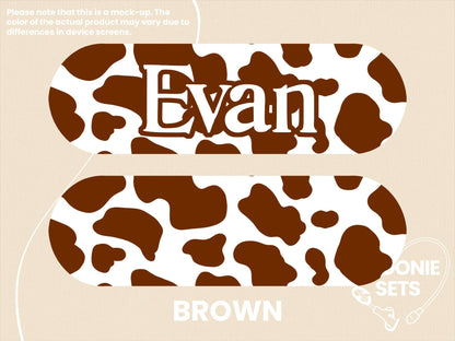 Cow Print Feeding Tube TPN Pump Sticker - Black, Purple, Brown, Pink Animal Print