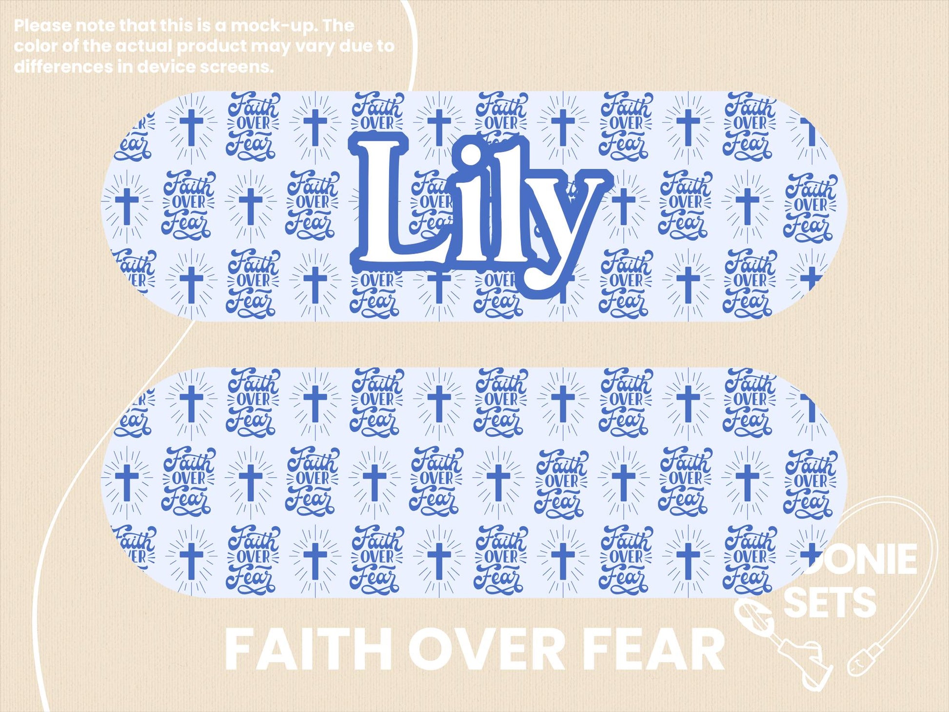 Christian Feeding Tube Pump Sticker: Crosses, Doves, Sheep Design