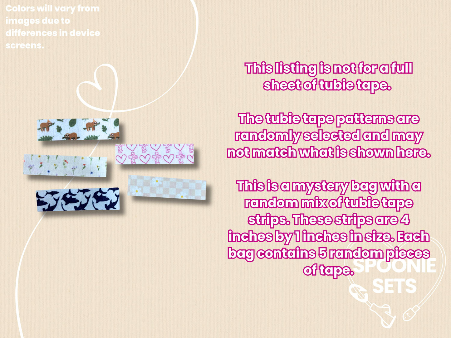 Tubie Tape: Sample Pack for NG/NJ Feeding Tube/Central Line-3-Spoonie Sets