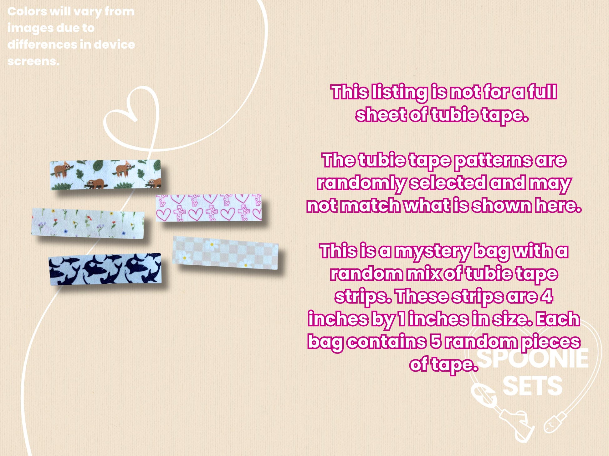 Tubie Tape: Sample Pack for NG/NJ Feeding Tube/Central Line-3-Spoonie Sets