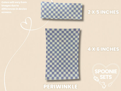 Checkered Print Tubie Tape: Pink, Purple, Green, Blue, Beige for Feeding Tube & Central Line-7-TPE-4X6-007-005-Periwinkle-4 x 6 Inches-Spoonie Sets