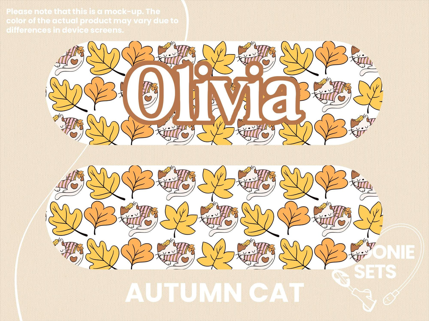 Fall Feeding Tube TPN Pump Sticker: Mushrooms, Pumpkin Spice, Autumn Cat