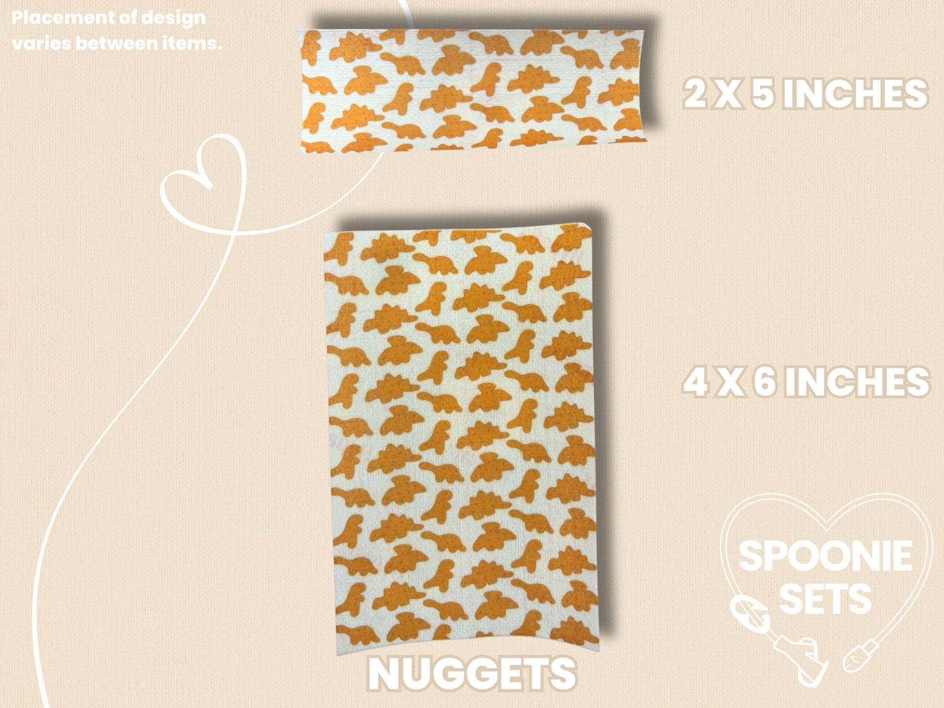 Printed Tubie Tape: Snack Collection Dinosaur Nuggets and Gummy Bears for Feeding Tubes