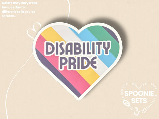 Disability Pride Heart Sticker: Invisible Illness Advocacy