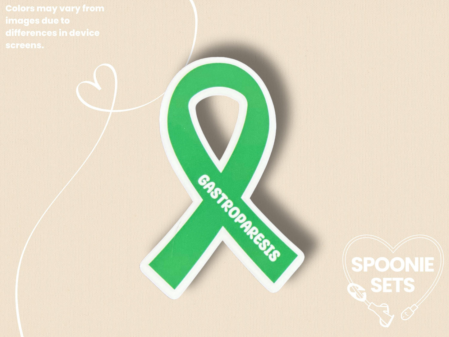 Gastroparesis Awareness Sticker: Green Ribbon Decal, Invisible Illness Advocacy