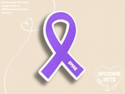 SMAS Awareness Sticker: Purple Ribbon Decal for Vascular Compression Advocacy-2-STK-GLO-001-011-Glossy-Spoonie Sets