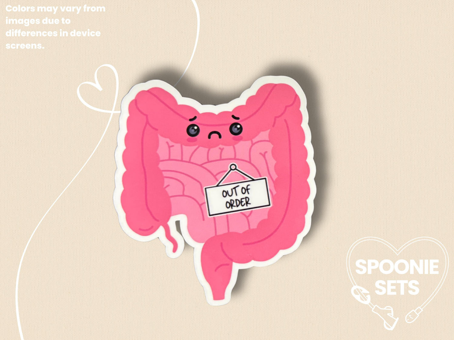 Out of Order Intestines Sticker: Spoonie Invisible Illness Decal