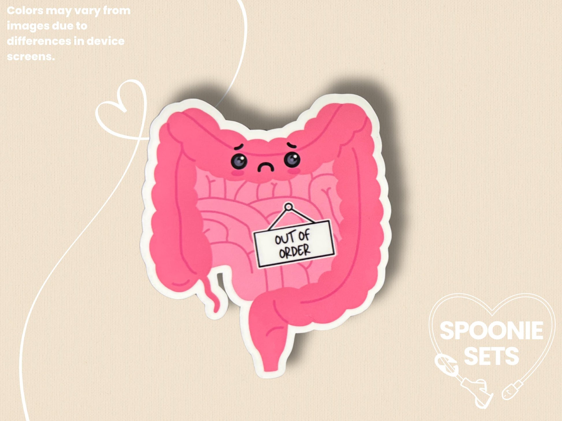 Out of Order Intestines Sticker: Spoonie Invisible Illness Decal