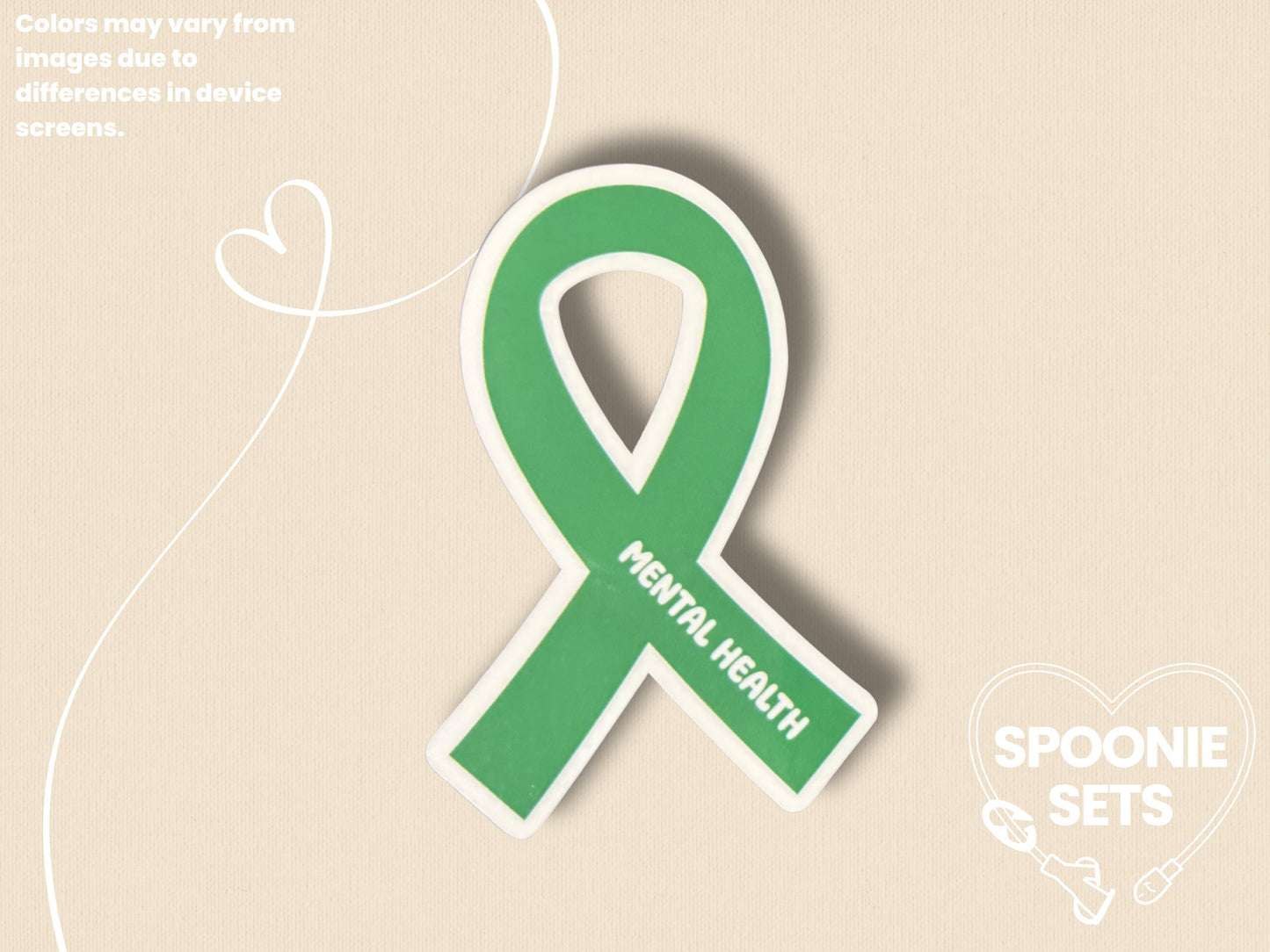 Mental Health Awareness Sticker: Green Ribbon Decal