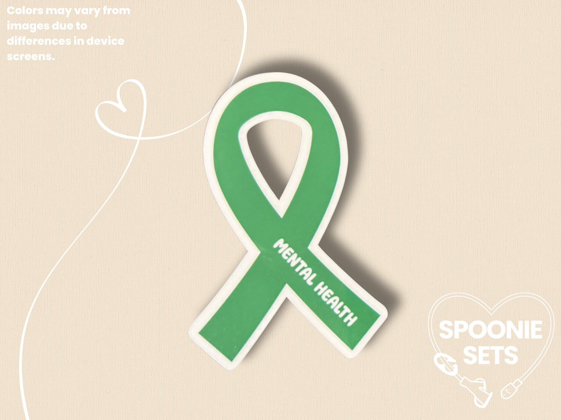 Mental Health Awareness Sticker: Green Ribbon Decal