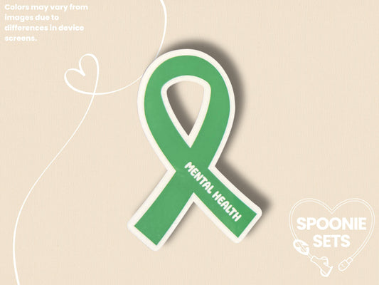 Mental Health Awareness Sticker: Green Ribbon Decal