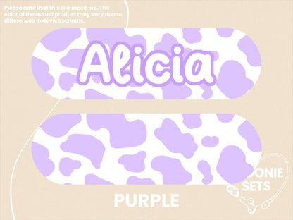 Cow Print Feeding Tube TPN Pump Sticker - Black, Purple, Brown, Pink Animal Print